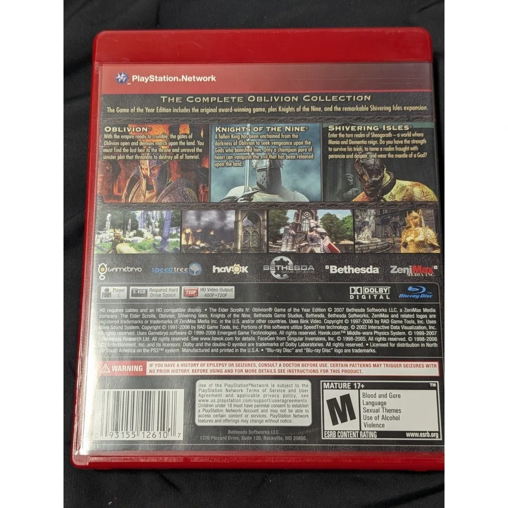 The Elder Scrolls IV Oblivion Game of the Year Sony PlayStation 3 PS3 CIB